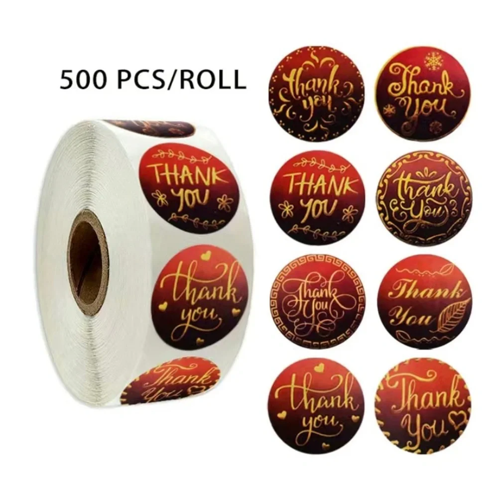 1roll/500pcs 1” thank you‎ stickers